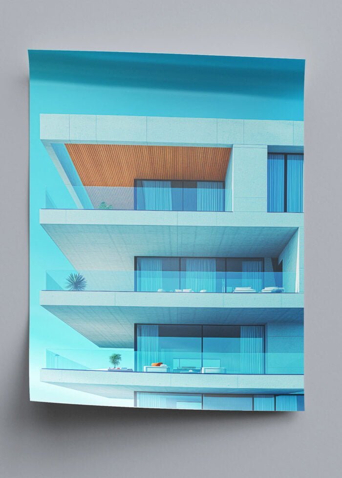 blaue architektur poster