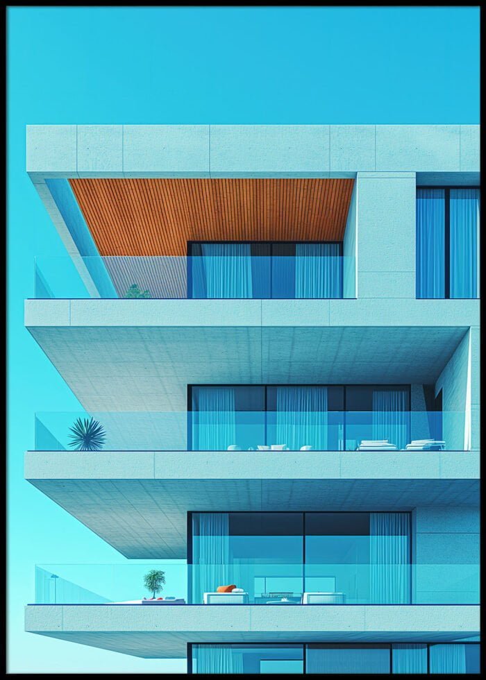 blaue architektur poster