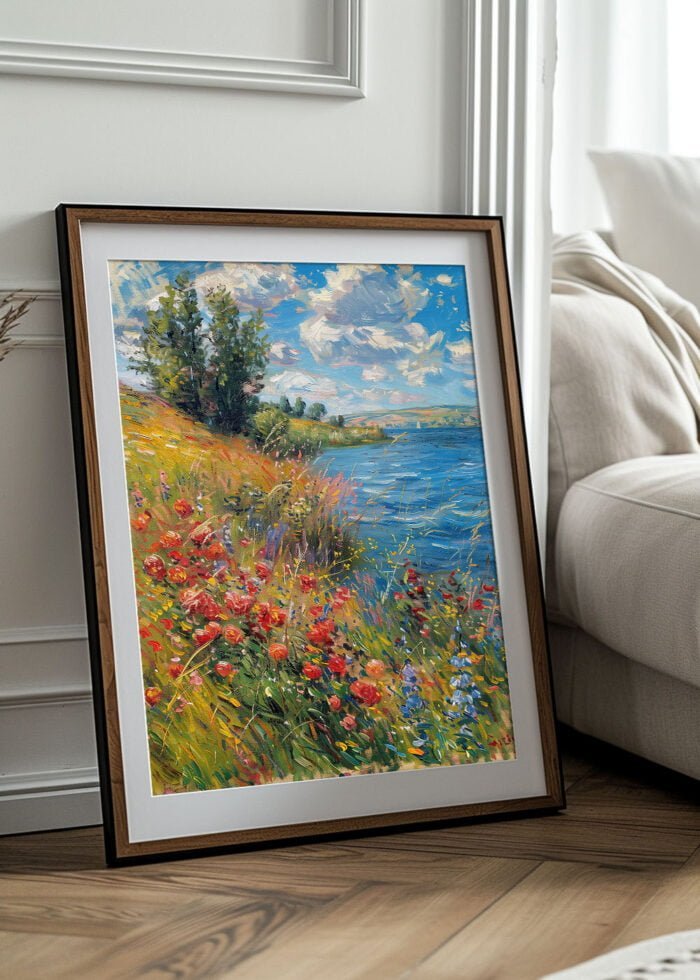 blumenwiese am see poster