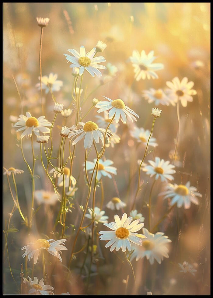 gänseblümchen auf wiese poster