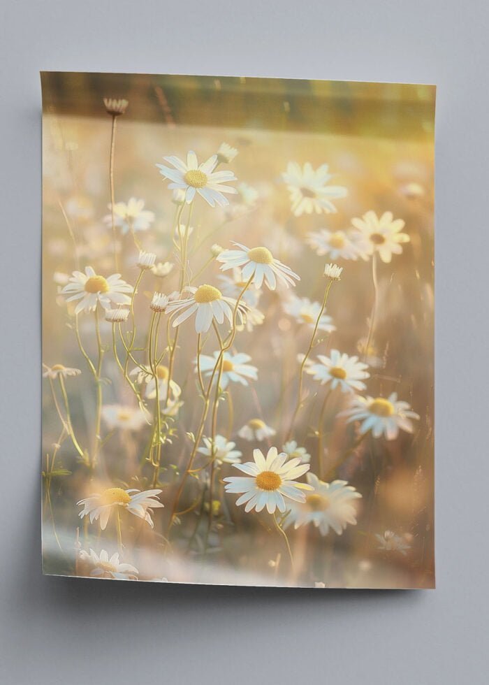 gänseblümchen auf wiese poster