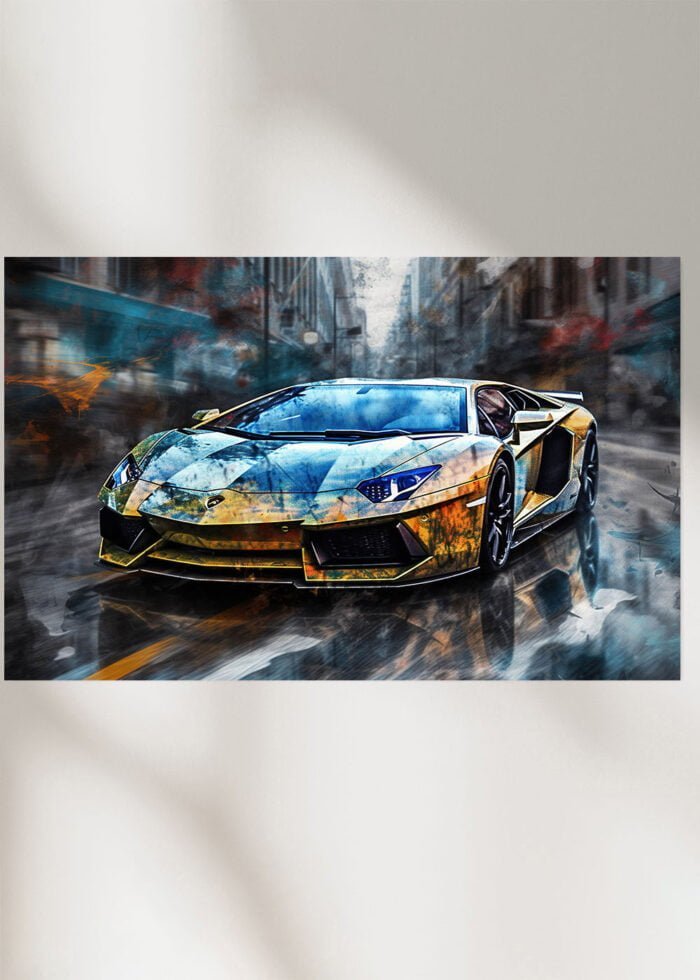 lamborghini aventador city poster