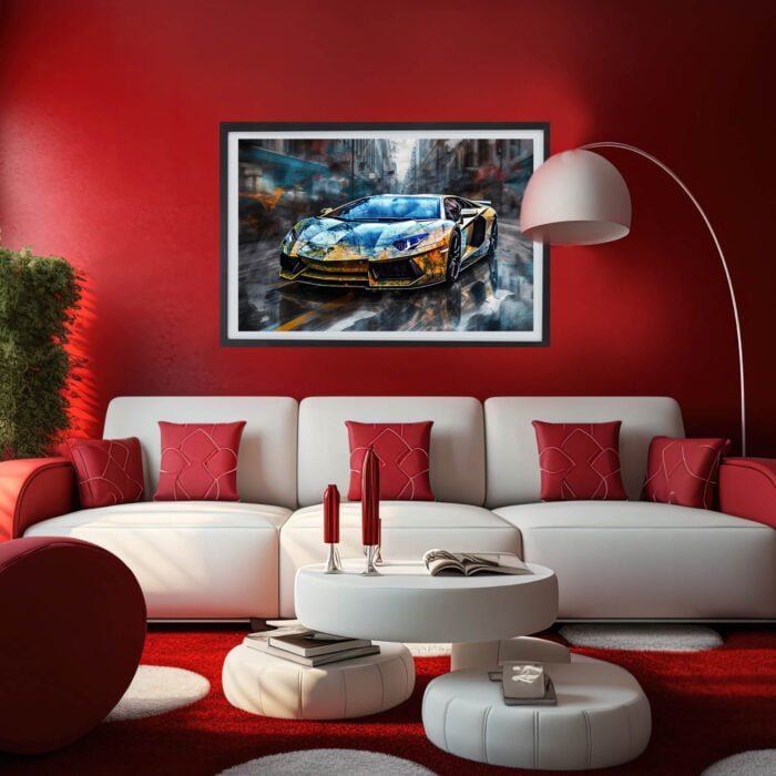 lamborghini aventador city poster