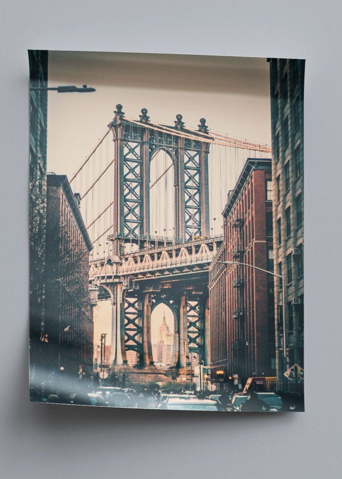 new york city brücke retro poster