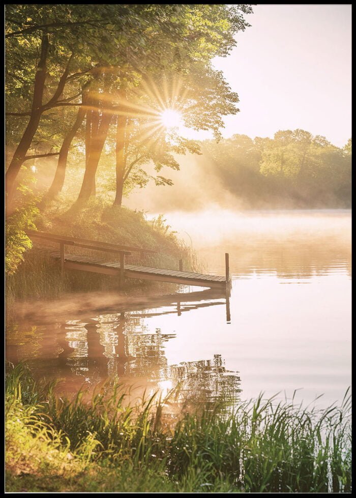 sommernebel am see poster