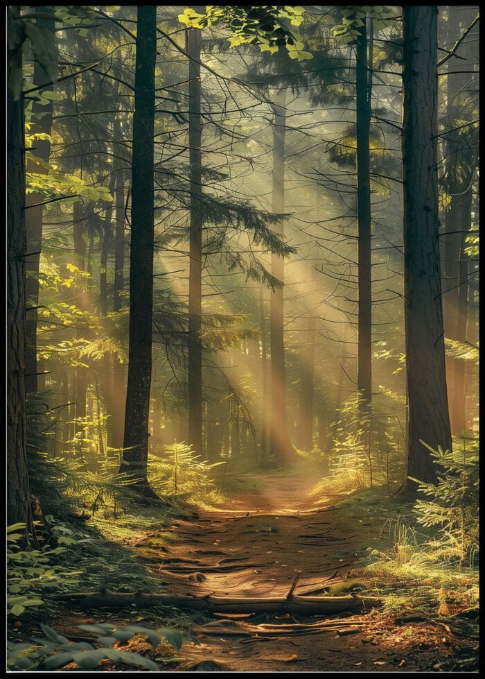 sonnenschein wald poster