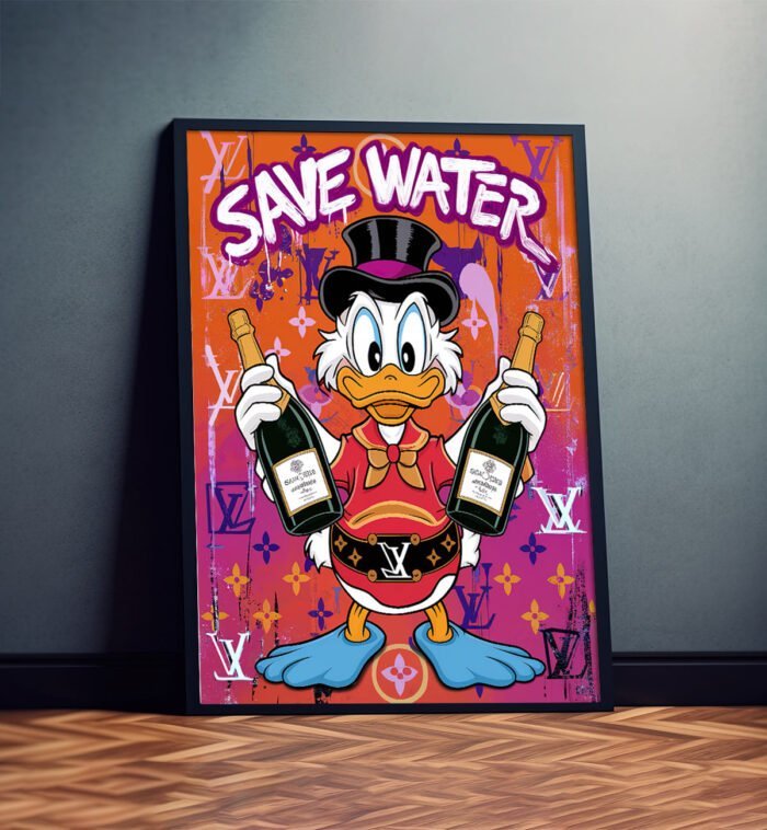 save water lustiges grafik poster für wohnzimmer, schlafzimmer, büro