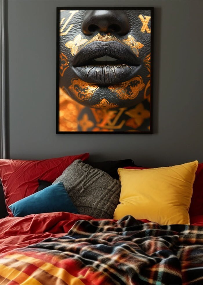 golden face painting poster