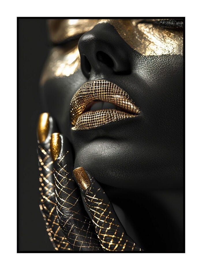 schwarz gold maske poster