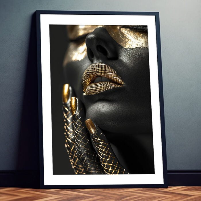 schwarz gold maske poster