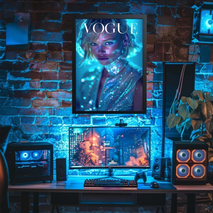 vogue neon cover poster