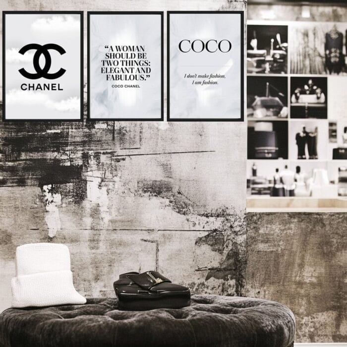 coco chanel bilder 3er set wohnzimmer & schlafzimmer moderne poster zum einrahmen