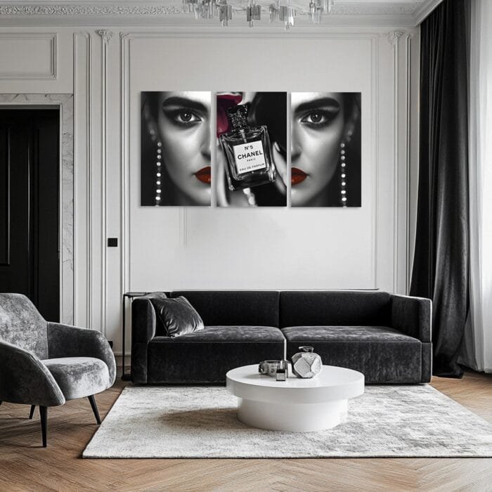 coco chanel 3er super model kunstdruck wohnzimmer schlafzimmer